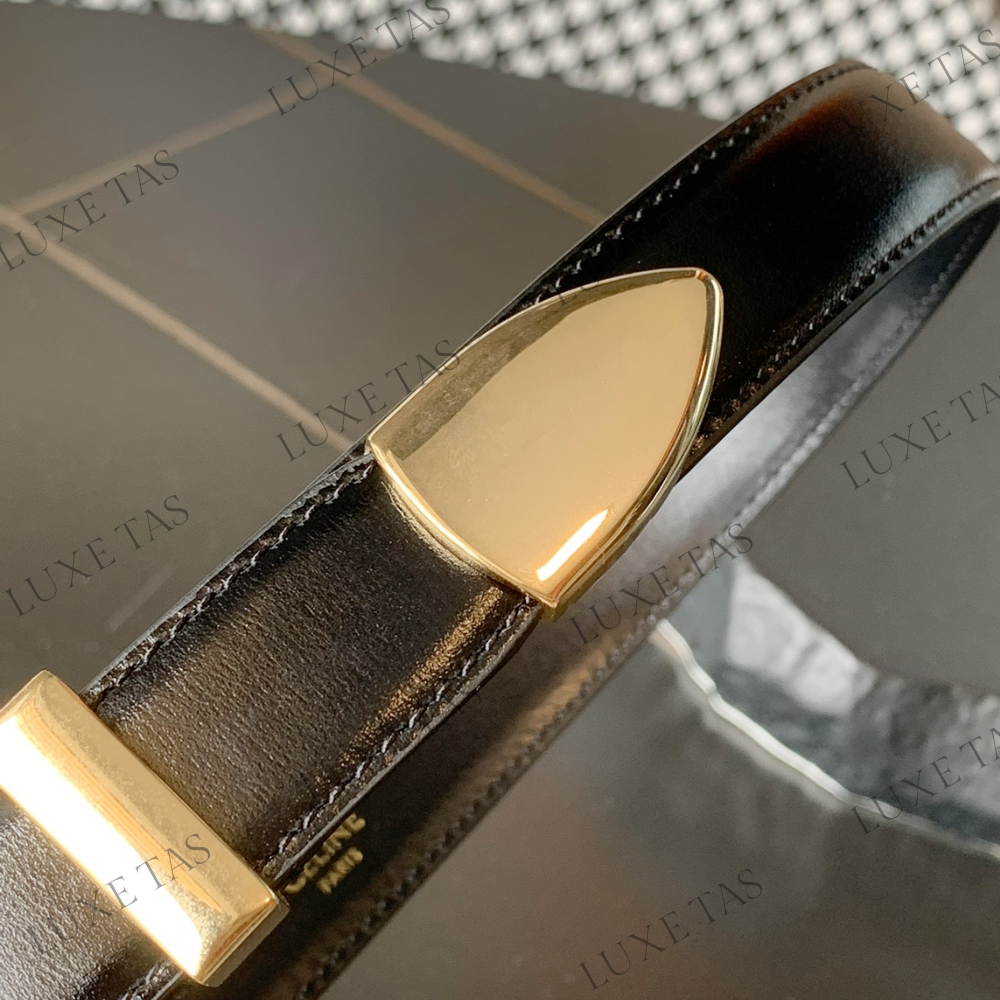Black Medium Western Belt In Taurillon Leather