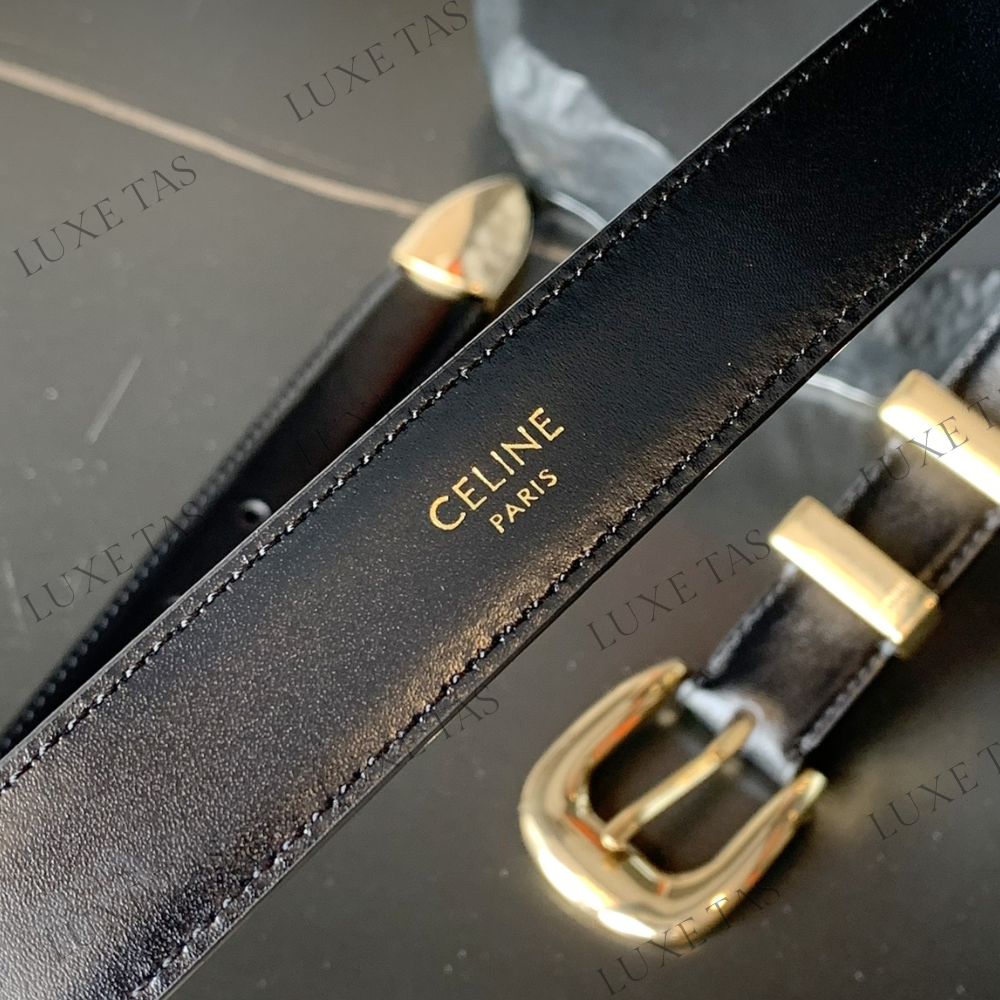 Black Medium Western Belt In Taurillon Leather