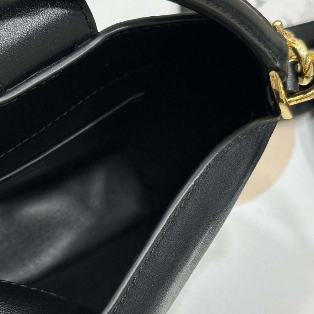 Black Mini Bucket Triomphe In Smooth Calfskin - Leather Bucket Bag for Women
