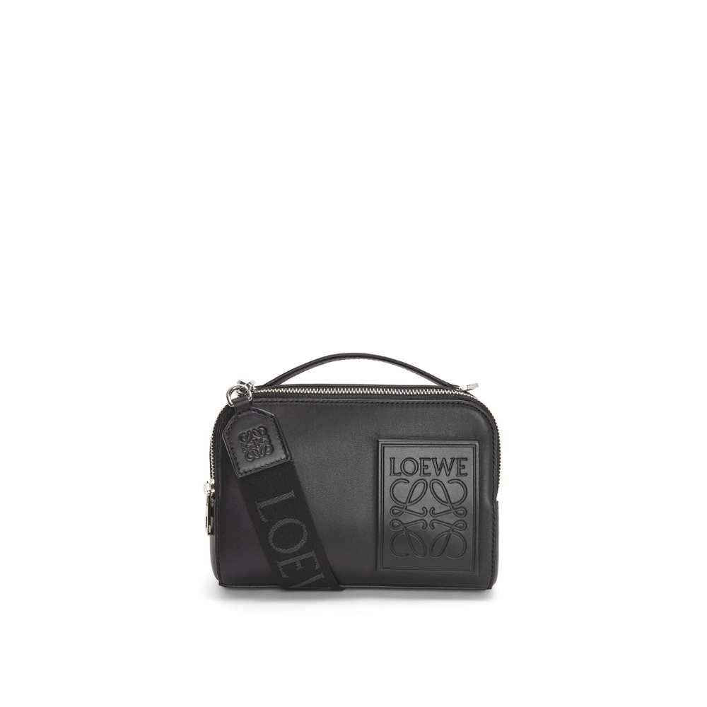 Black Mini Camera Crossbody Bag In Satin Calfskin Leather Crossbody Ba Luxe Tas