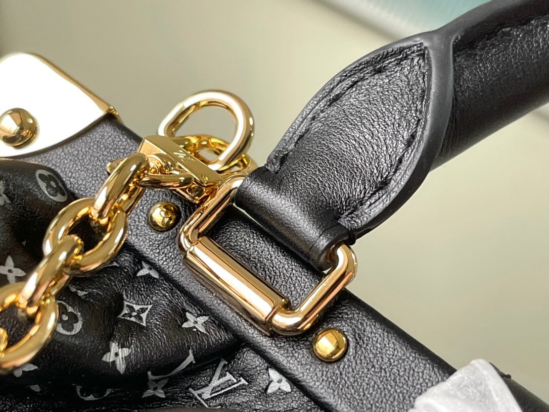 Black Monogram Clutch - Leather Handbag for Women
