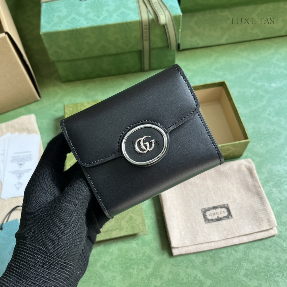 Black Petite GG Medium Wallet - Leather Wallet for Women