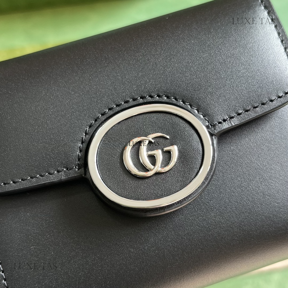 Black Petite GG Medium Wallet - Leather Wallet for Women