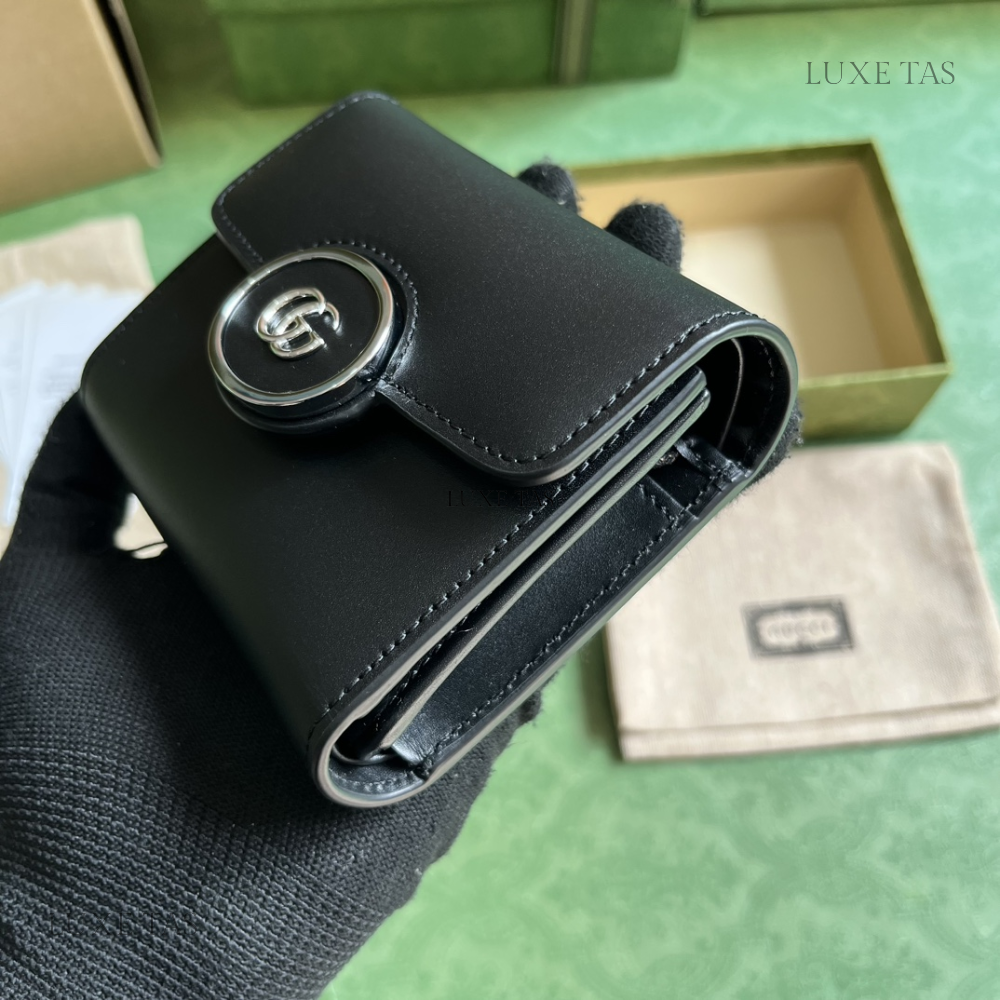 Black Petite GG Medium Wallet - Leather Wallet for Women