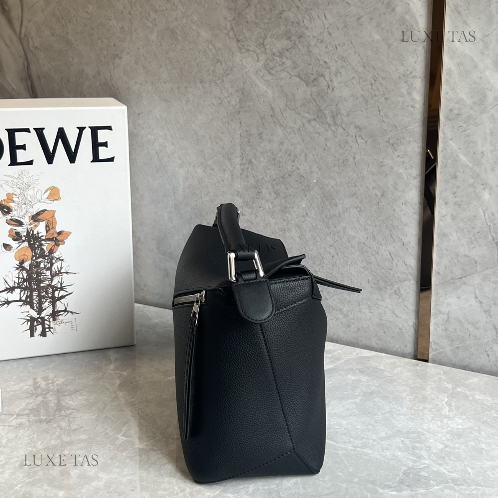 Black Puzzle Bag In Classic Calfskin - Leather Crossbody Bag for Women