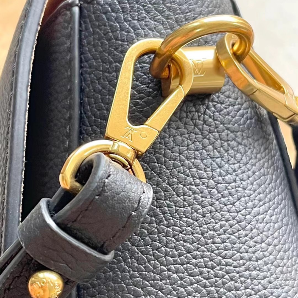Black Soft Twist Leather Crossbody Bag for Women