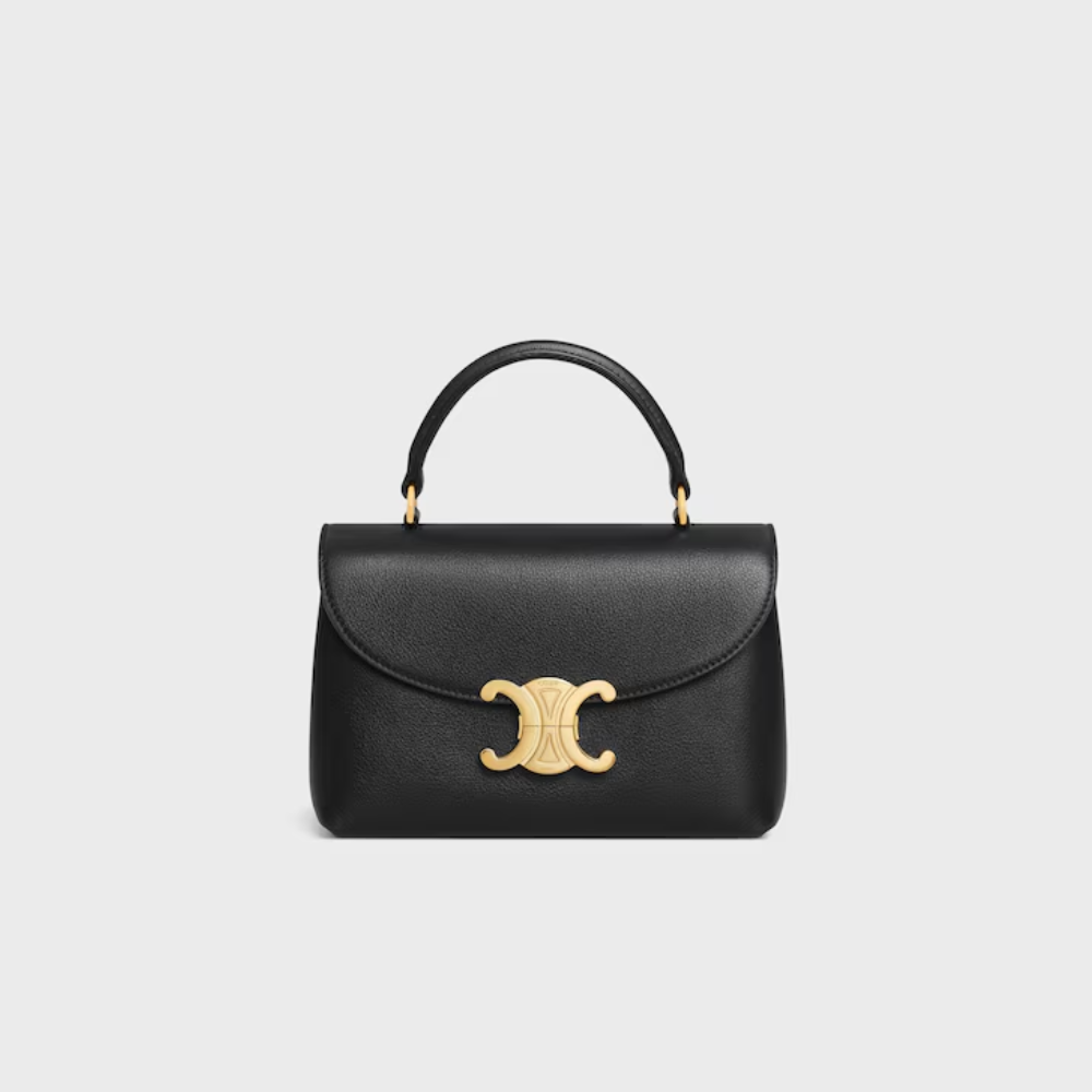 Black Teen Nino Bag In Supple Grained Calfskin Leather Handbag for Women