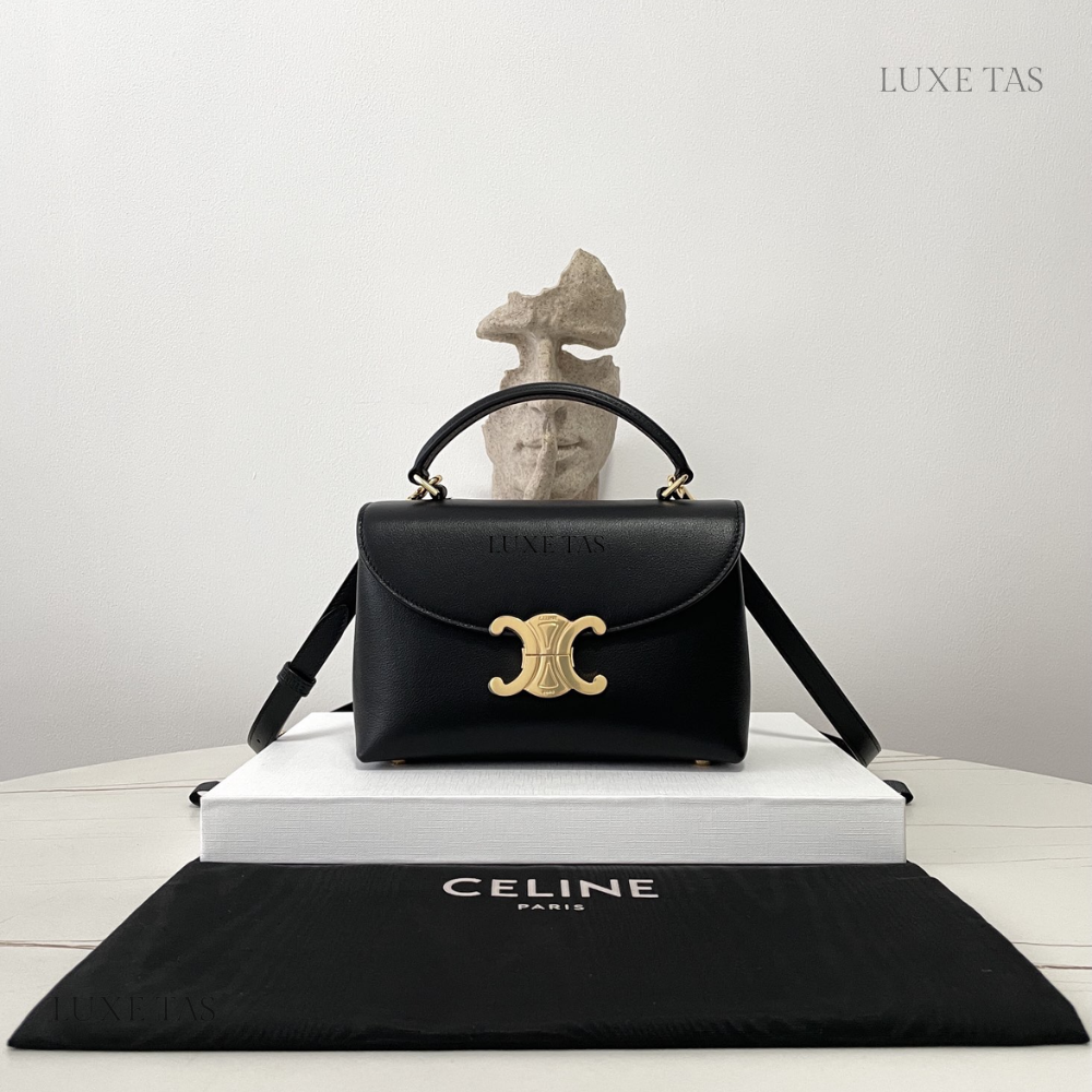 Black Teen Nino Bag In Supple Grained Calfskin Leather Handbag for Women