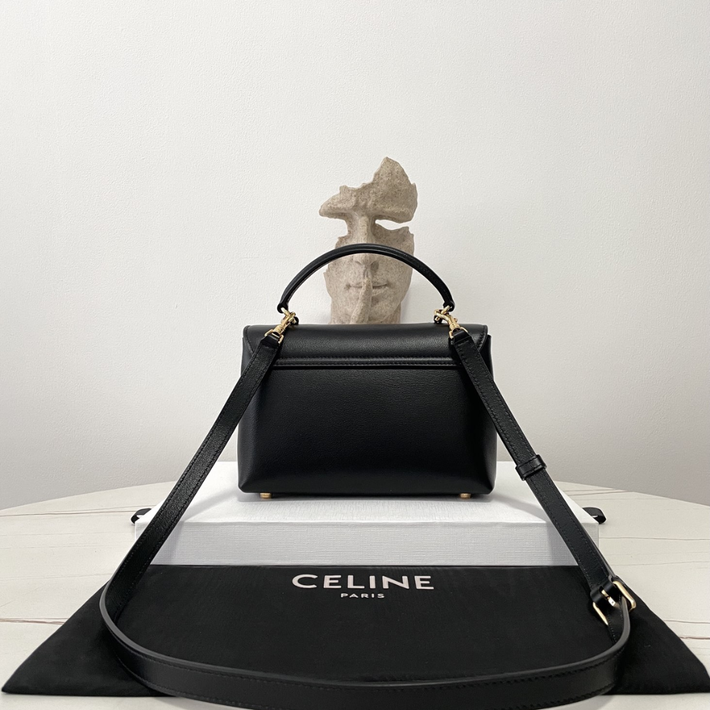 Black Teen Nino Bag In Supple Grained Calfskin Leather Handbag for Women