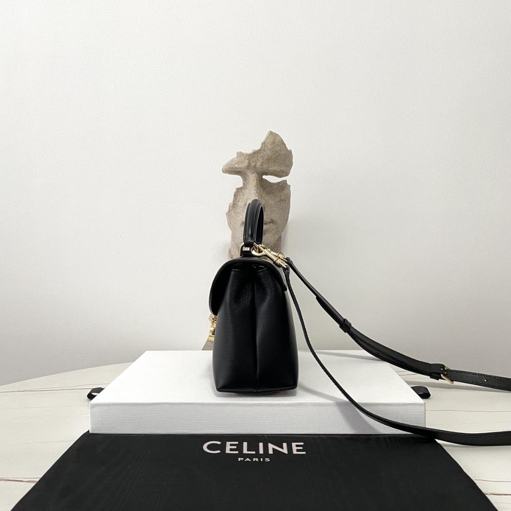 Black Teen Nino Bag In Supple Grained Calfskin Leather Handbag for Women
