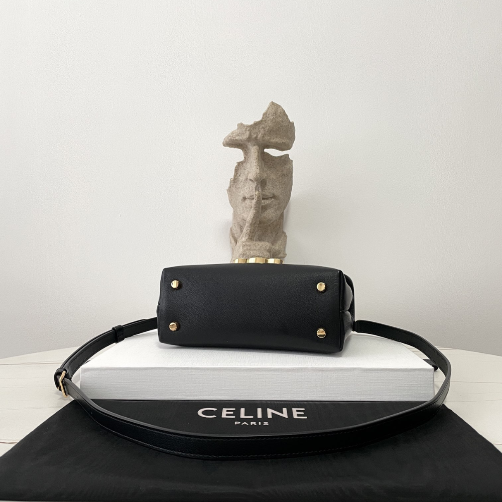 Black Teen Nino Bag In Supple Grained Calfskin Leather Handbag for Women