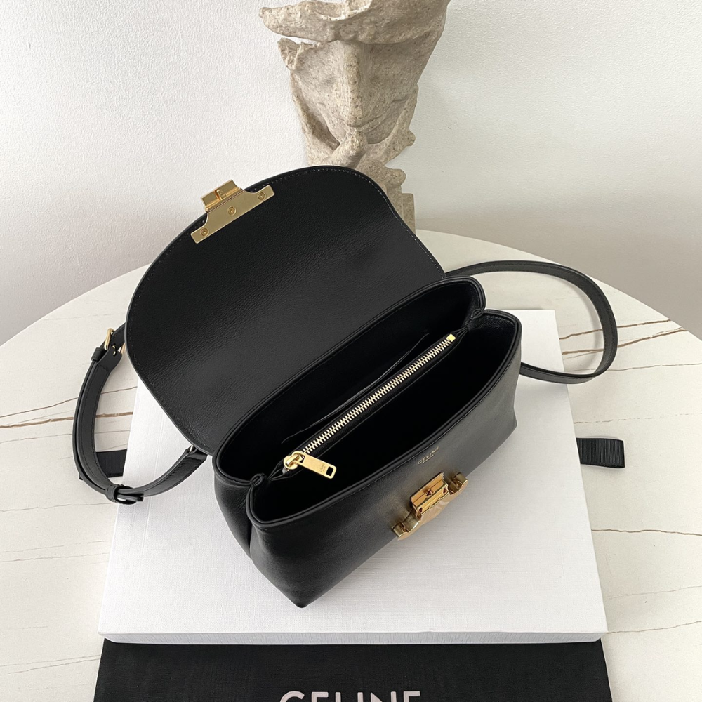Black Teen Nino Bag In Supple Grained Calfskin Leather Handbag for Women