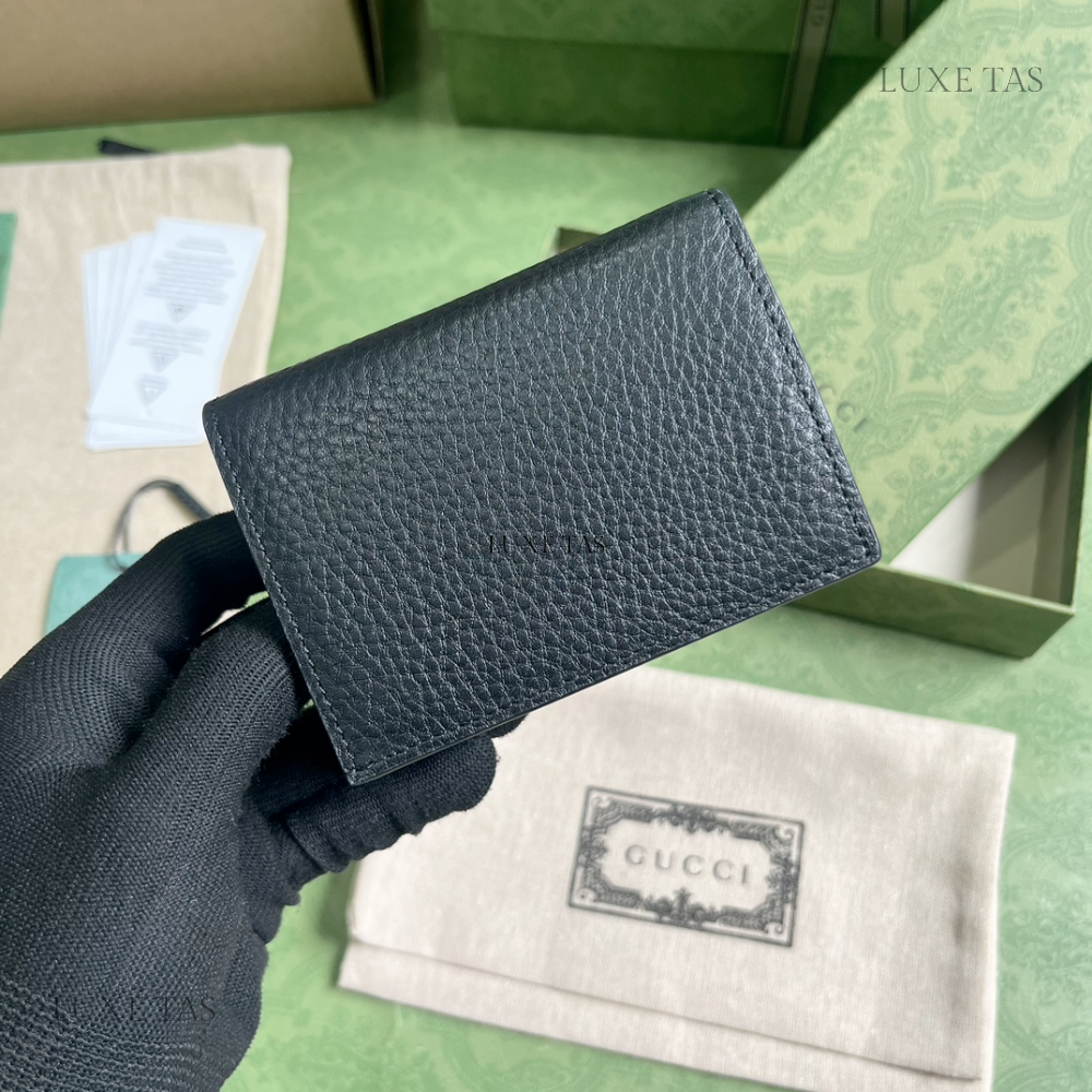 Black Wallet With Interlocking G Python Bow