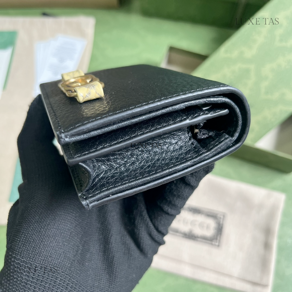 Black Wallet With Interlocking G Python Bow