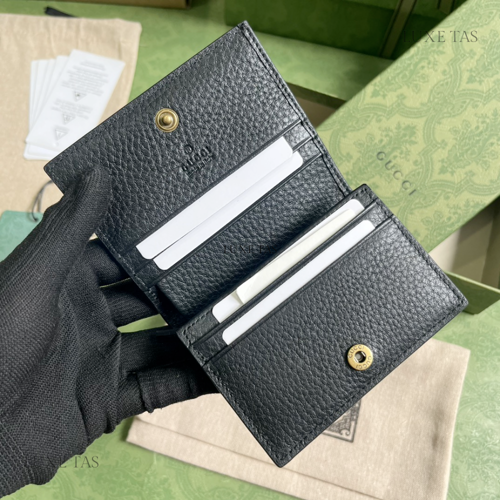 Black Wallet With Interlocking G Python Bow