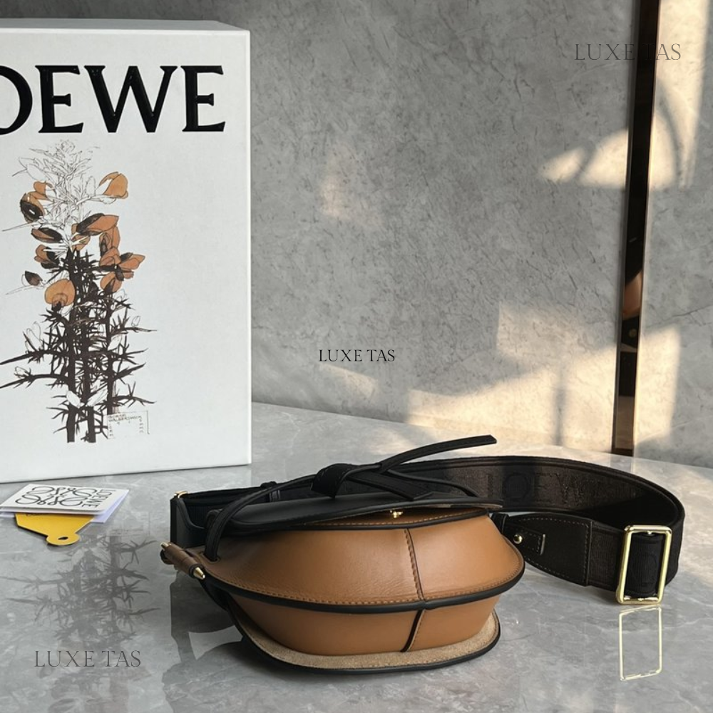 Black Warm Desert Mini Gate Dual Bag In Soft Calfskin And Jacquard - Leather Crossbody Bag for Men