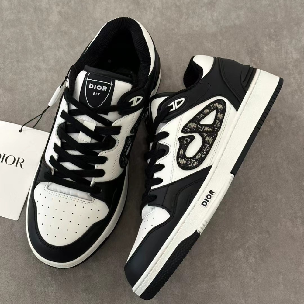 Black and White B57 Dribble Low-Top Sneaker Designer Sneakers for Men