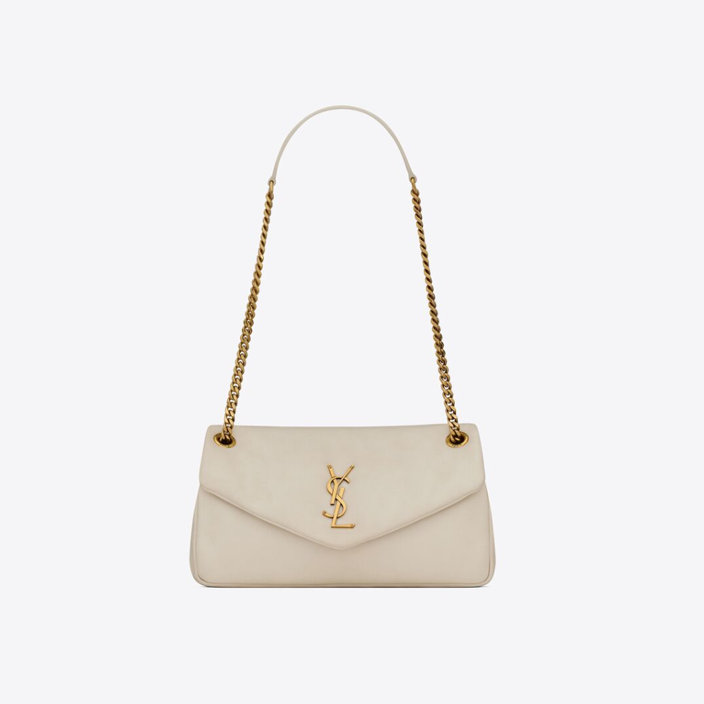 Blanc Vintage Calypso In Plunged Lambskin - Leather Shoulder Bag for Women