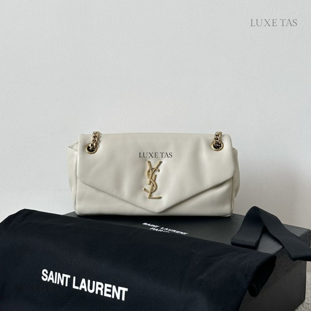 Blanc Vintage Calypso In Plunged Lambskin - Leather Shoulder Bag for Women