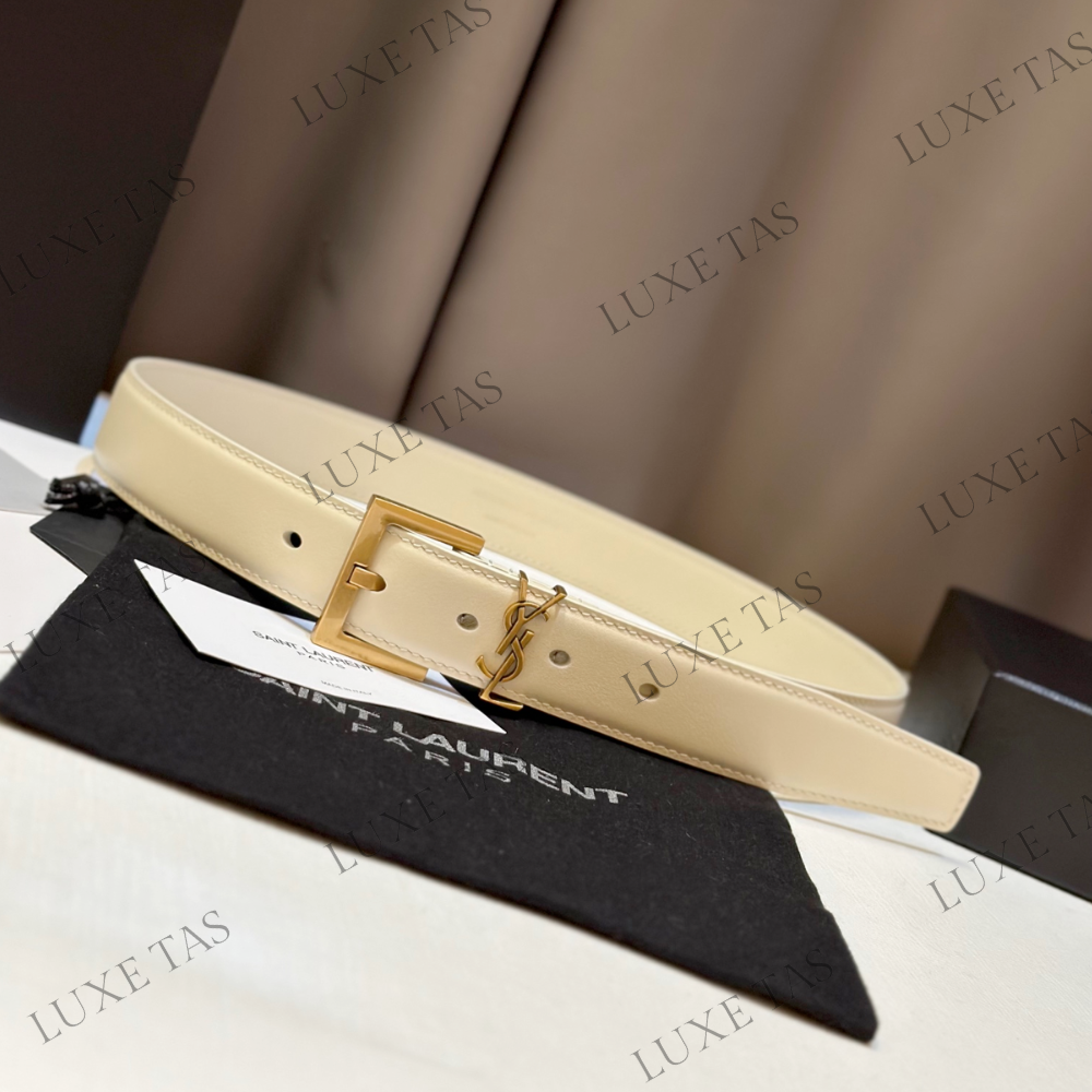 Blanc Vintage Cassandre Belt With Square Buckle