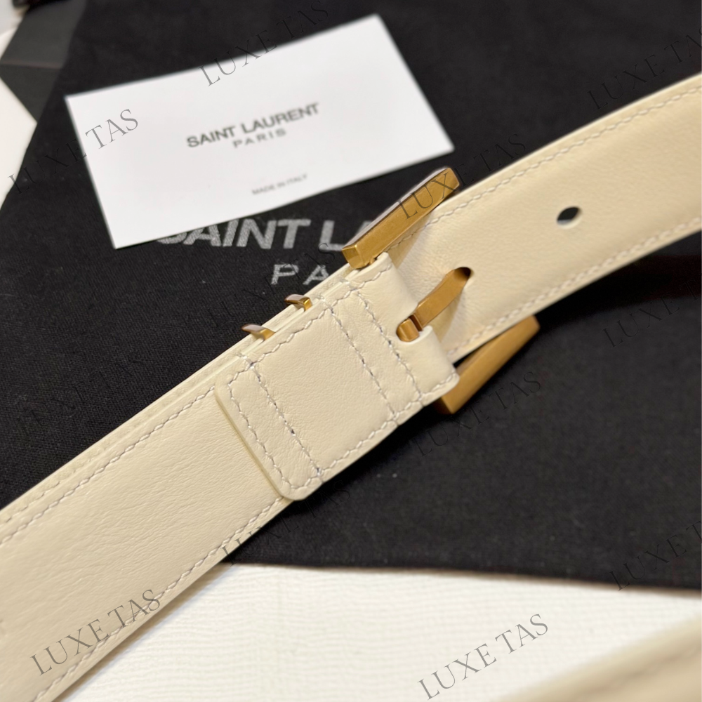 Blanc Vintage Cassandre Belt With Square Buckle