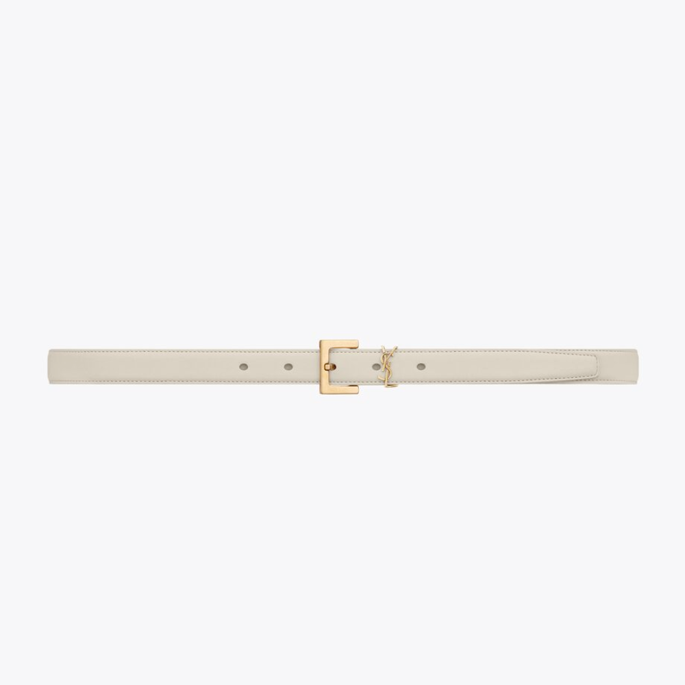 Blanc Vintage Cassandre Thin Belt With Square Buckle
