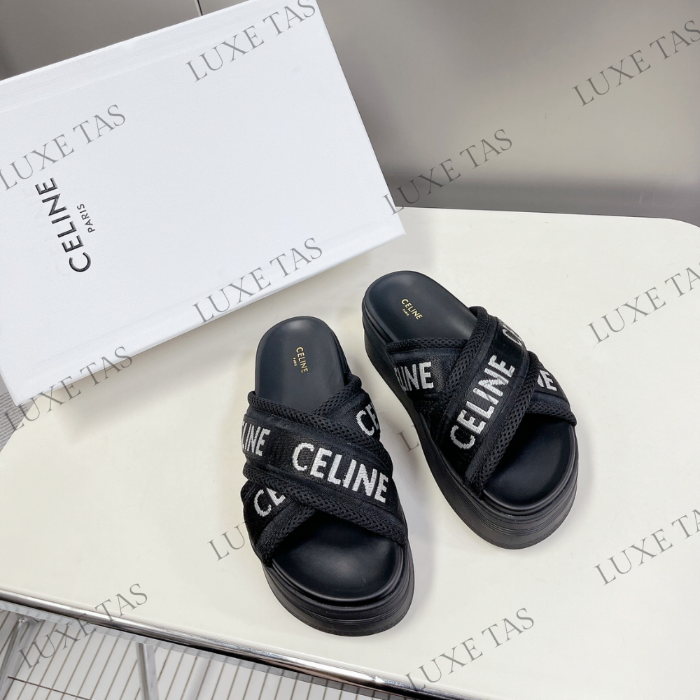 Block Slide In Mesh & Textile With Celine Jacquard