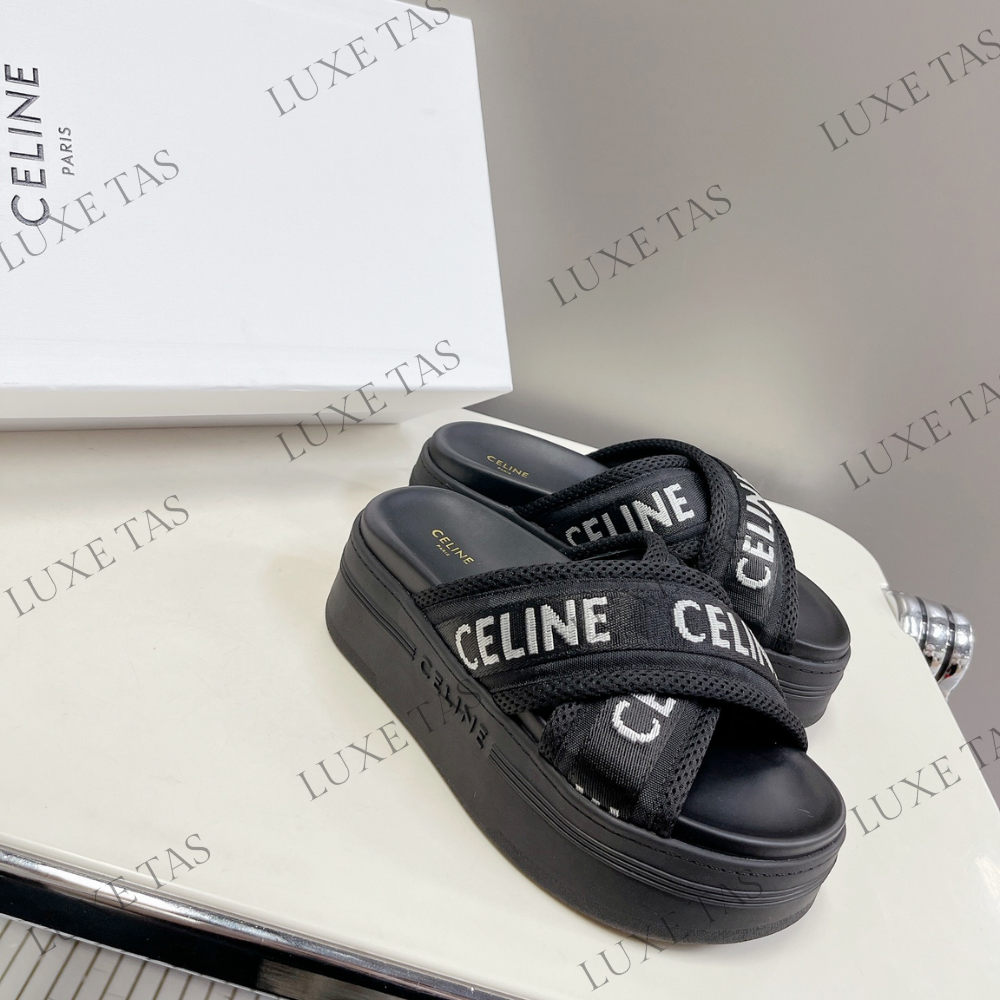 Block Slide In Mesh & Textile With Celine Jacquard