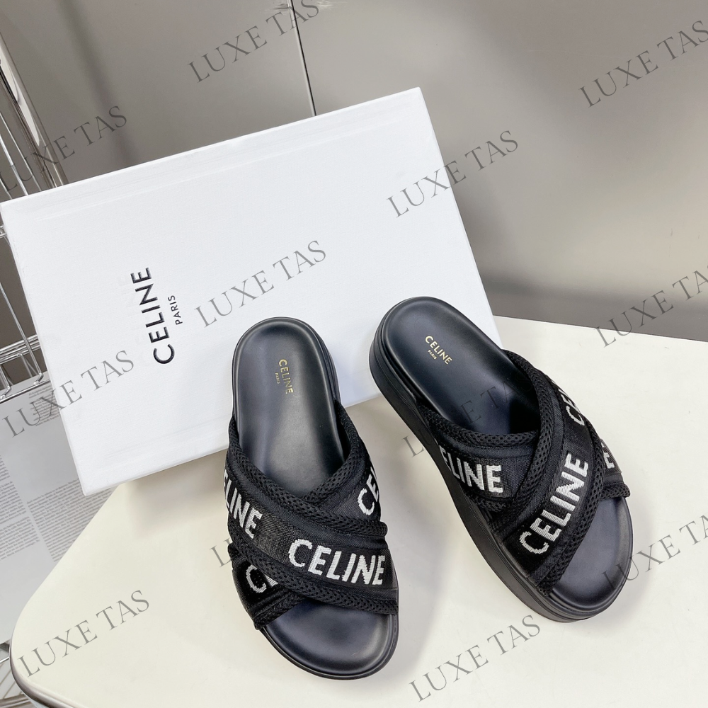 Block Slide In Mesh & Textile With Celine Jacquard