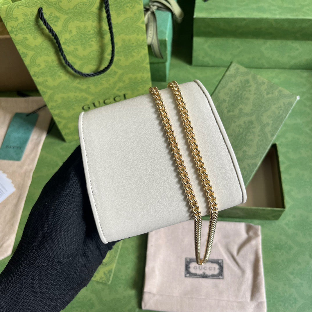 Blondie Medium Chain Wallet White