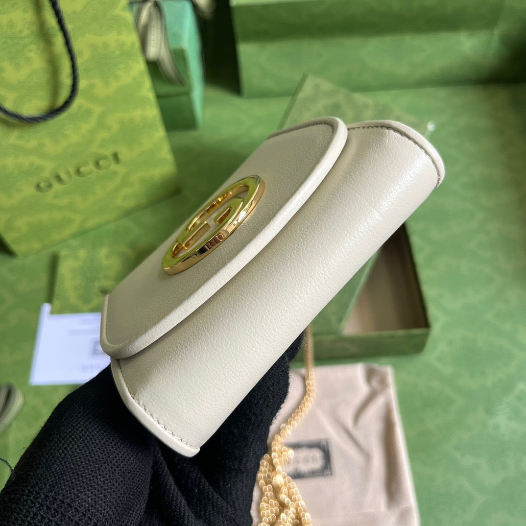 Blondie Medium Chain Wallet White