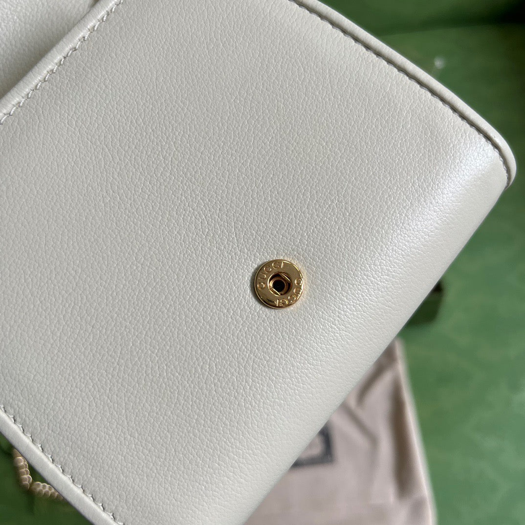 Blondie Medium Chain Wallet White
