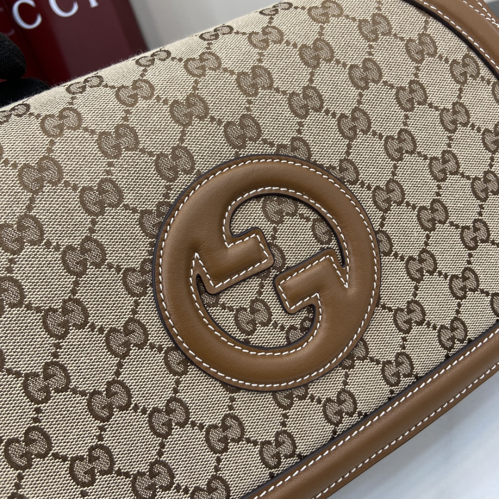 Blondie Medium Top Handle Bag Beige And Dark Brown Leather Handbag for Women