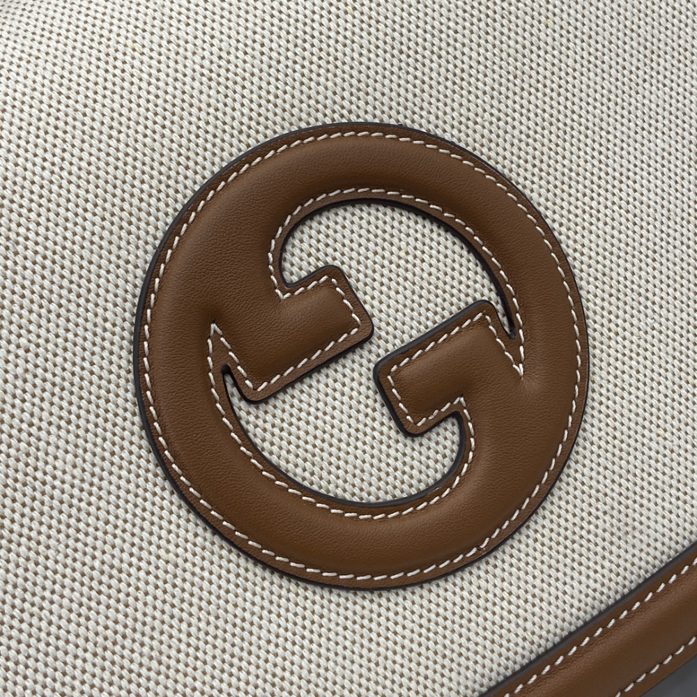 Blondie Medium Top Handle Bag Natural Canvas Leather Handbag for Women