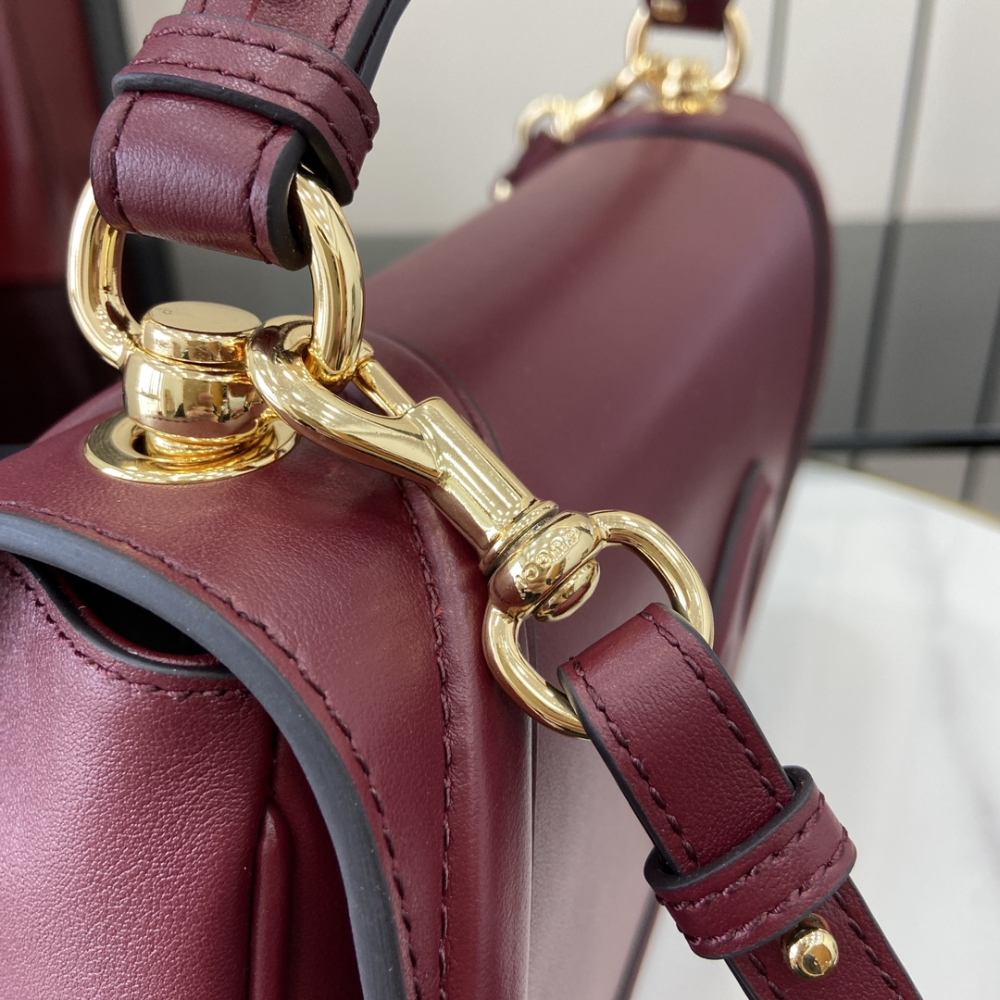 Blondie Medium Top Handle Bag Rosso Ancora Red Leather Handbag for Women