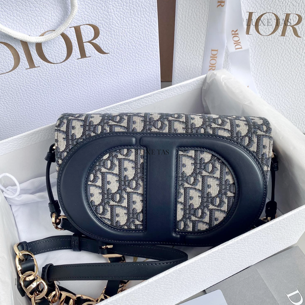 Blue CD Signature Bag With Strap