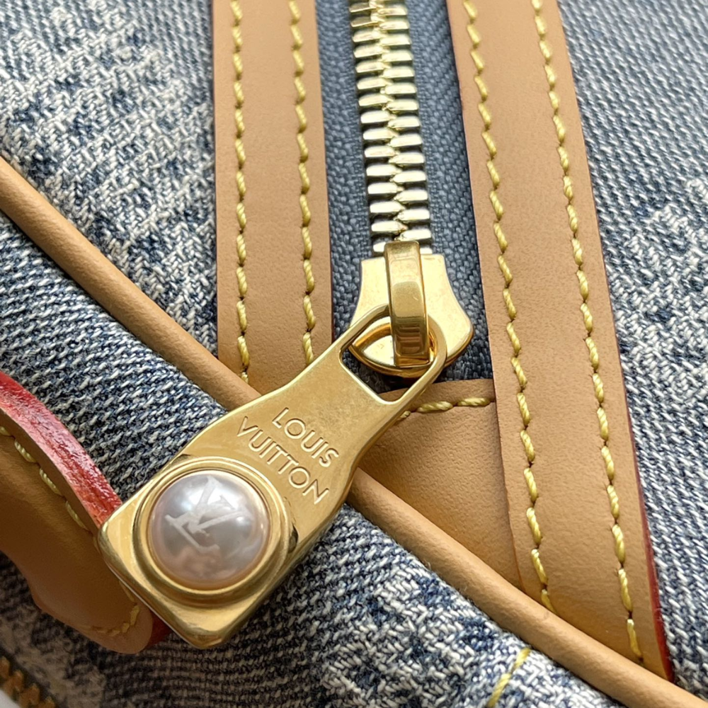 Blue Chess Messenger Leather Crossbody Bag for Men