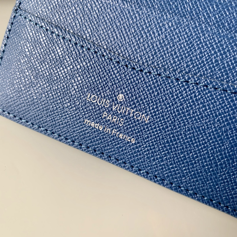 Blue Damier Graphite Canvas Slender Wallet Leather Wallet for Men
