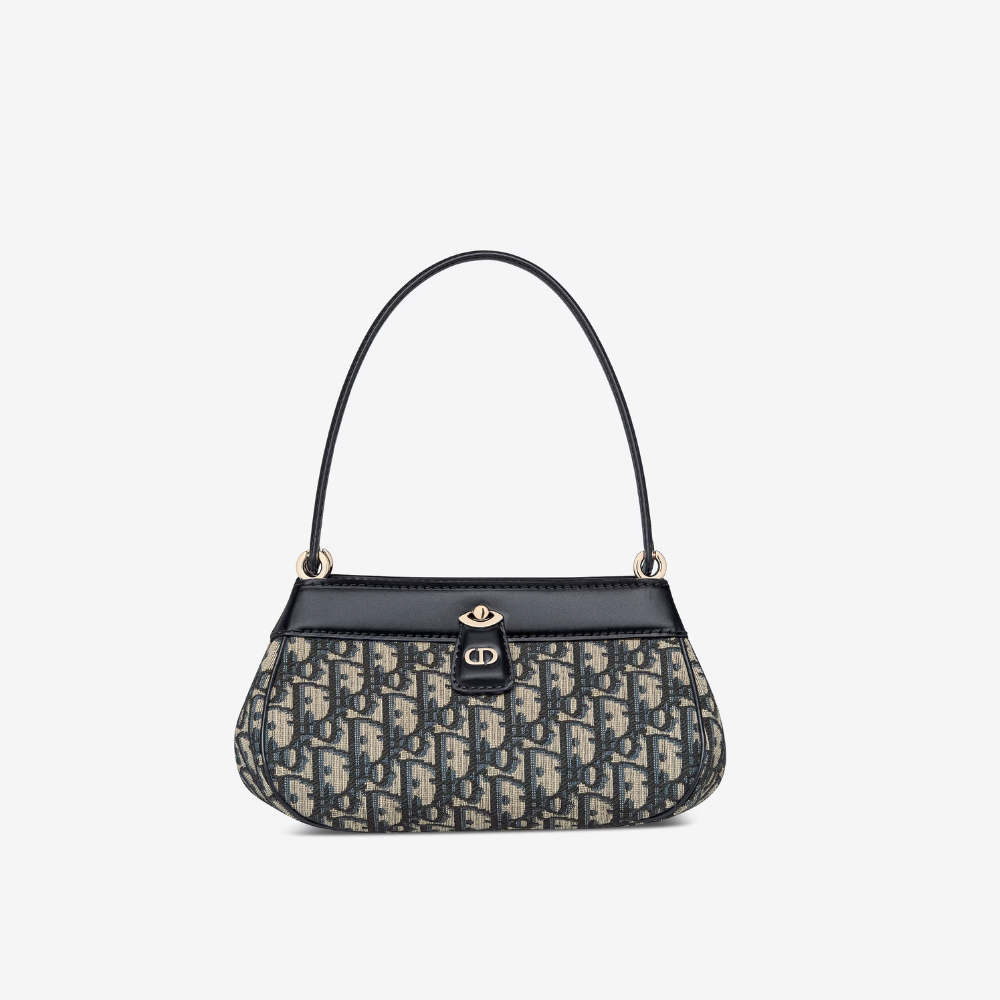 Blue Oblique Jacquard Small D Key Bag