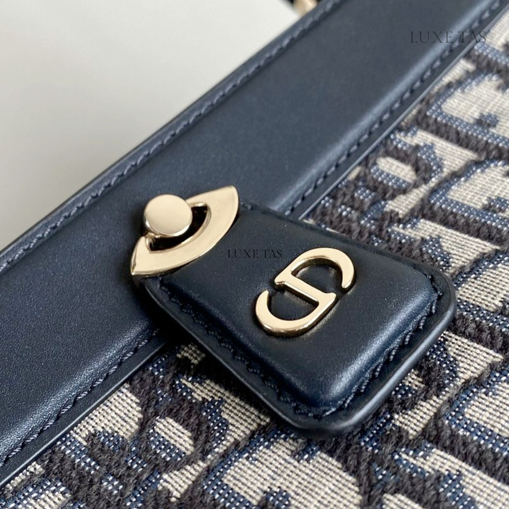 Blue Oblique Jacquard Small D Key Bag