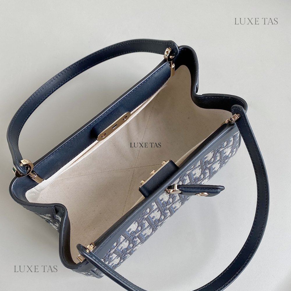 Blue Oblique Jacquard Small D Key Bag