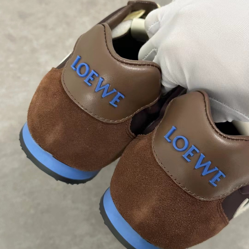 Brown Ballet Runner 2.0 In Nylon And Calfskin Designer Sneakers for Men and Women