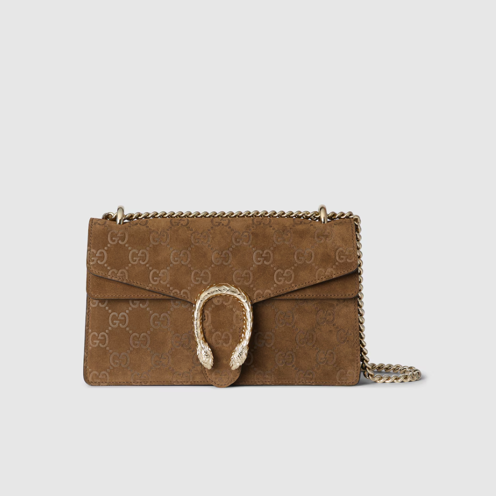 Brown GG Embossed Dionysus Medium Shoulder Bag Leather Shoulder Bag for Women