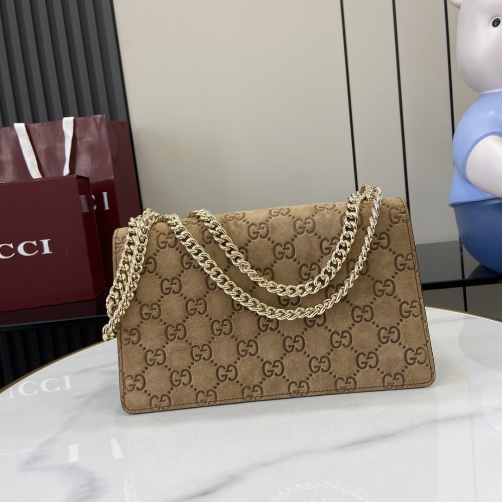 Brown GG Embossed Dionysus Medium Shoulder Bag Leather Shoulder Bag for Women