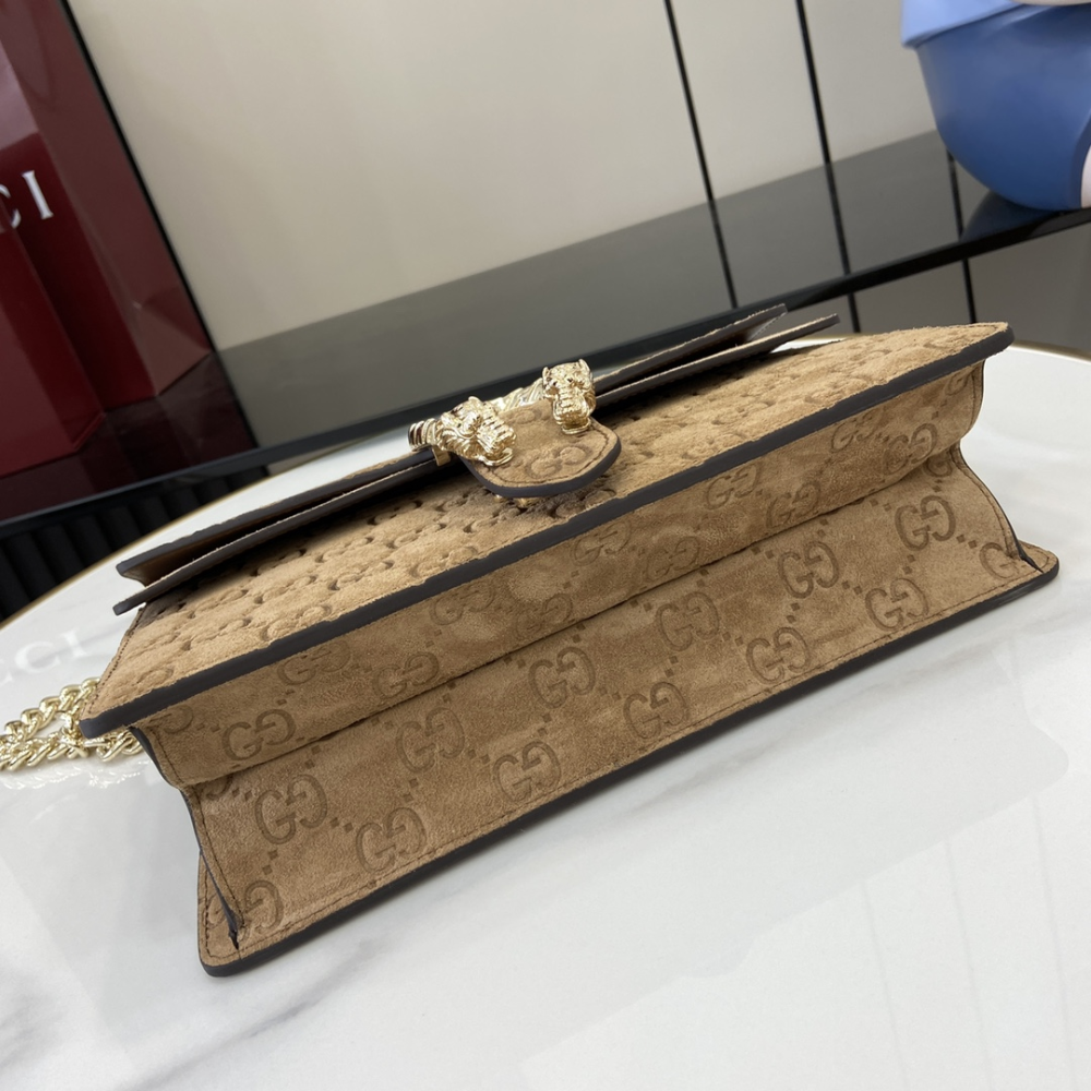 Brown GG Embossed Dionysus Medium Shoulder Bag Leather Shoulder Bag for Women