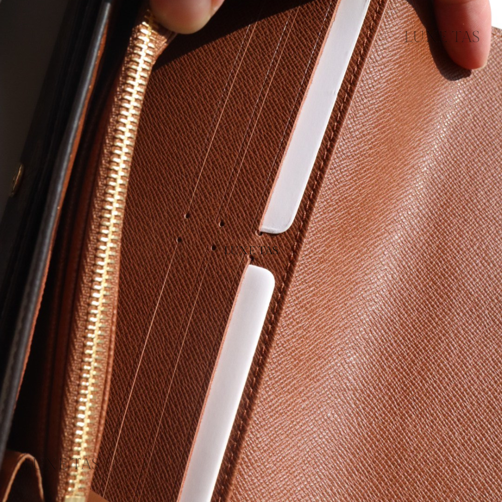 Brown Monogram Canvas Sarah Wallet - Leather Wallet for Women