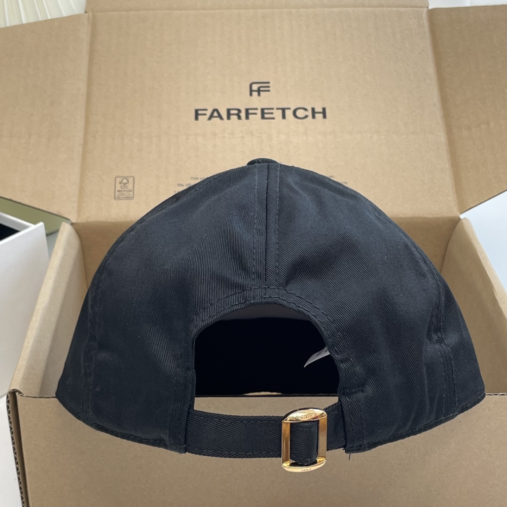 C Baseball Cap In Cotton Black Designer Hat