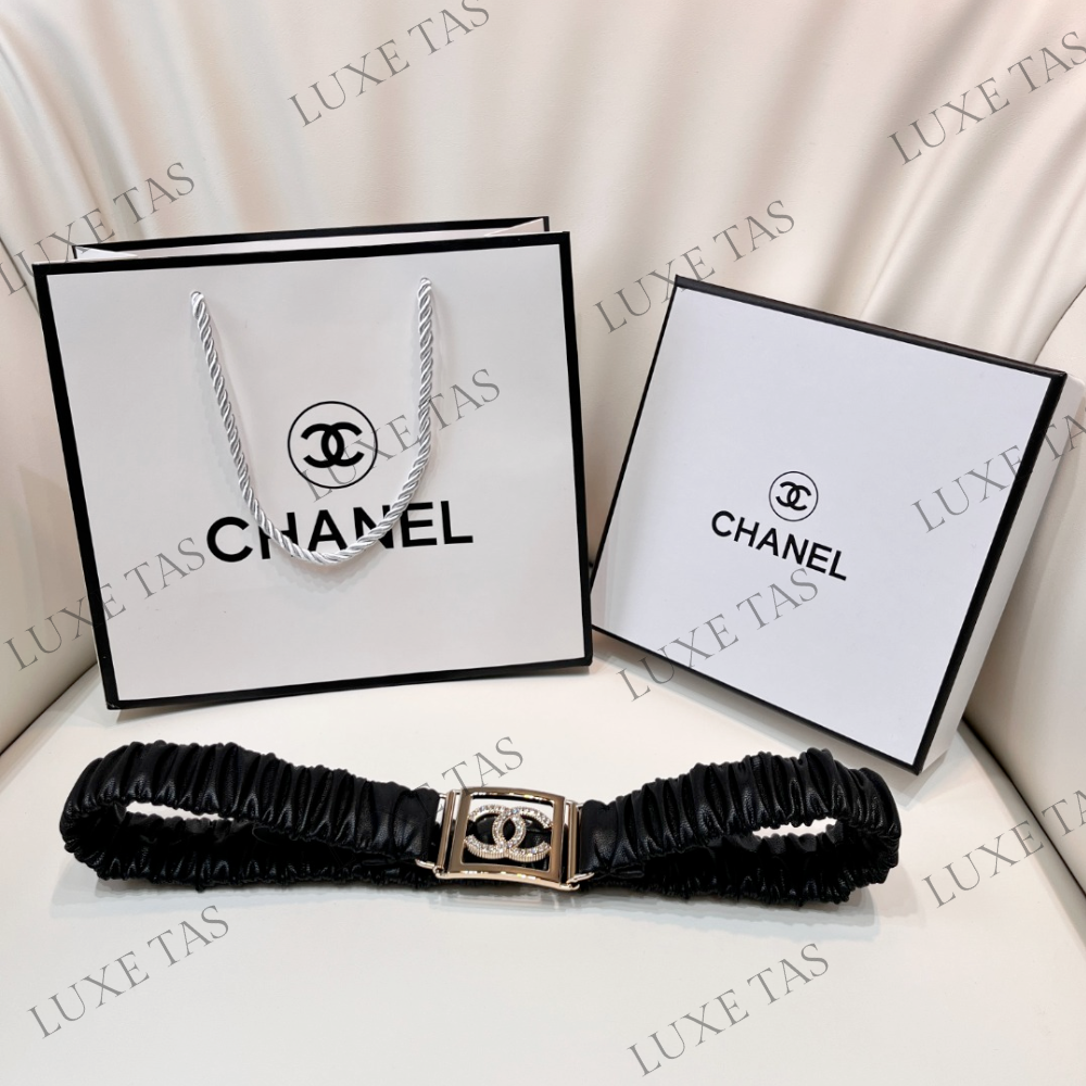 CC Lambskin Gold-Tone Metal Belt