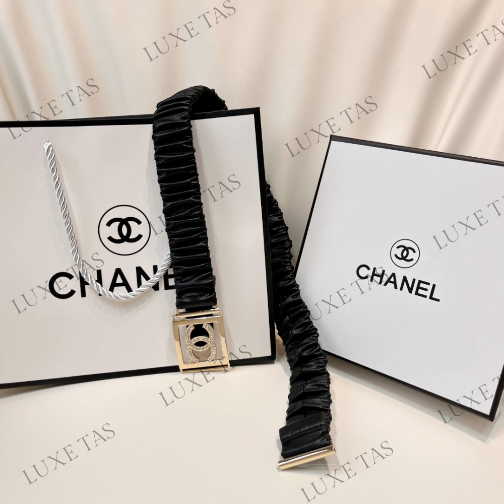 CC Lambskin Gold-Tone Metal Belt