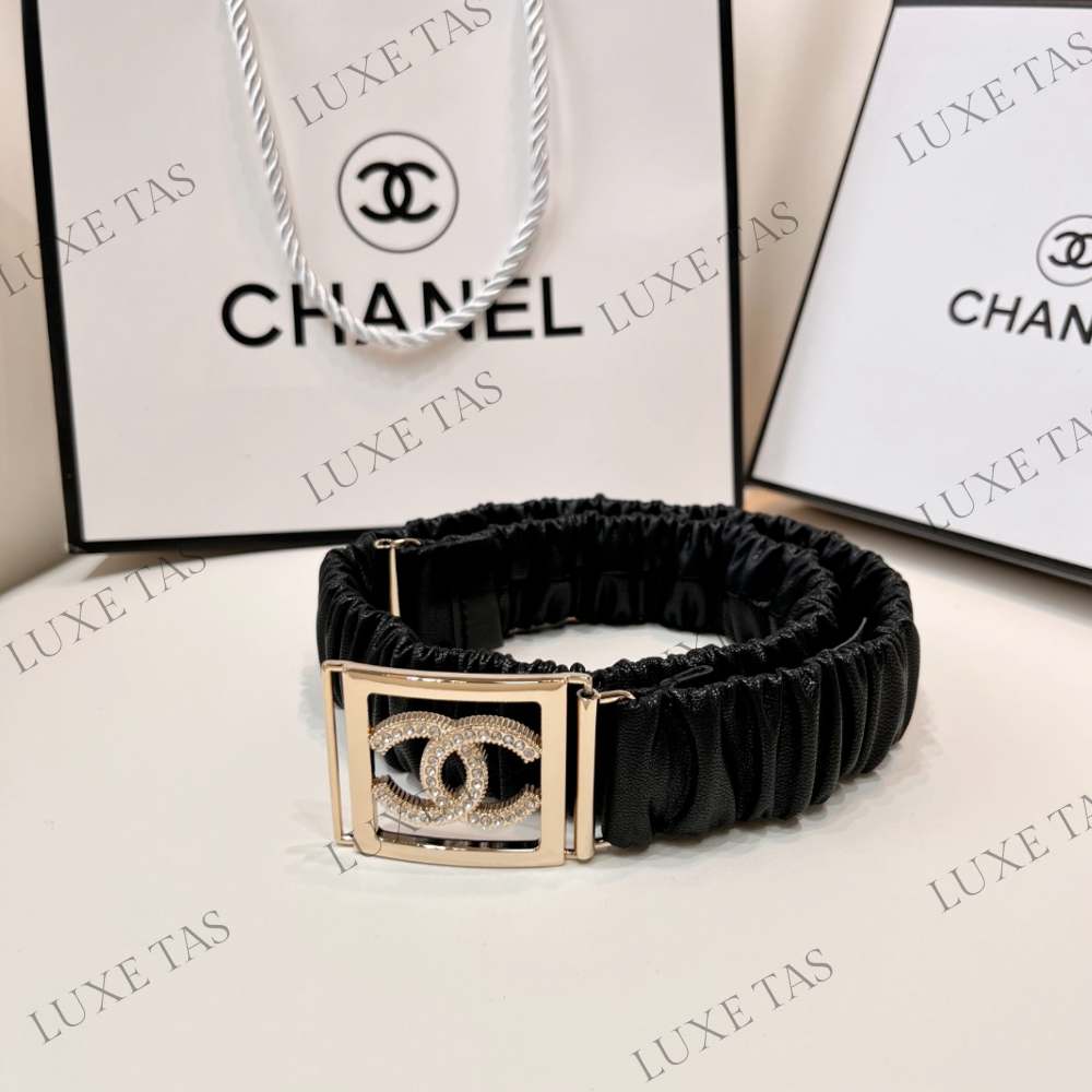 CC Lambskin Gold-Tone Metal Belt